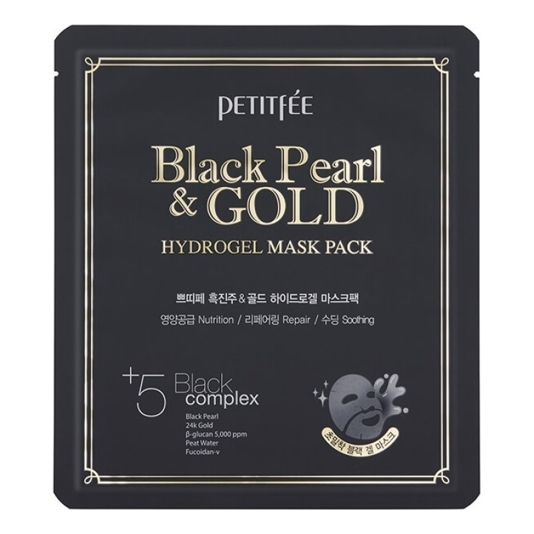 

Тканевая маска Petitfee, Black Pearl & Gold Hydrogel