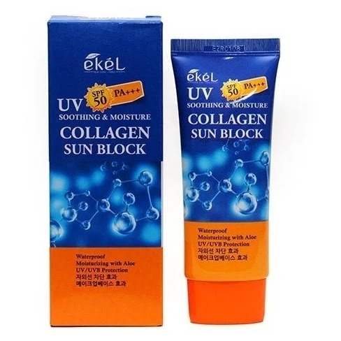 

Солнцезащитный крем Ekel, Soothing and Moisture Collagen Sun Block SPF50+