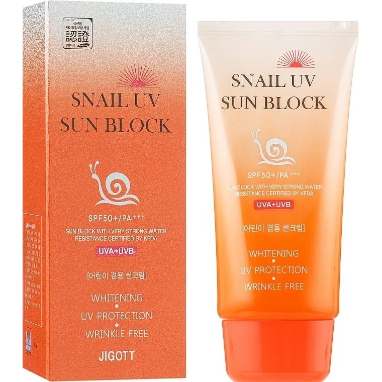 Средства для загара Jigott Snail UV Sun Block Cream SPF50+ PA+++