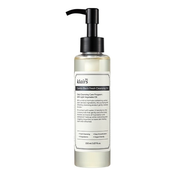 

Масло для лица Dear, Klairs, Gentle Black Fresh Cleansing Oil