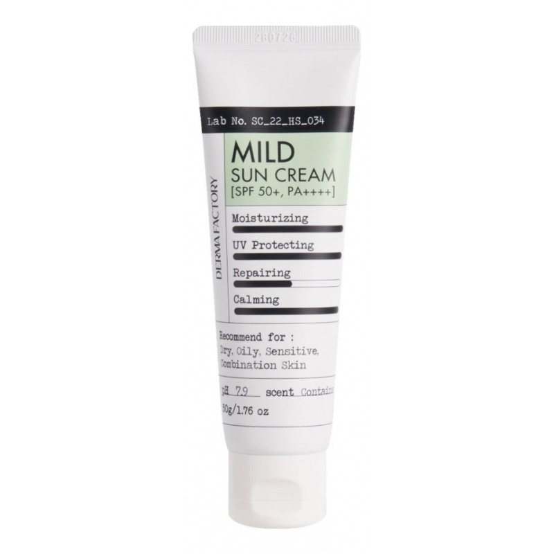 

Средства для загара Derma Factory, Mild Sun Cream SPF50+ PA++++