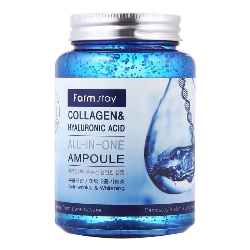 

Сыворотка для лица FarmStay, Collagen & Hyaluronic Acid All-In-One