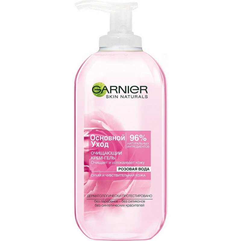 

Гель для умывания Garnier, «Основной уход 96%. Розовая вода»