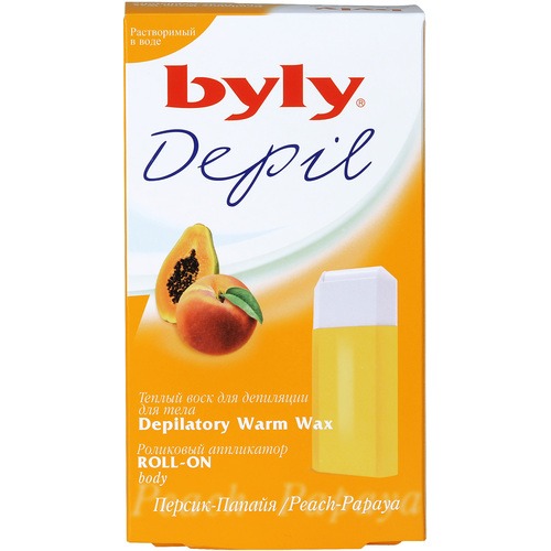Byly теплый воск для депиляции лица персик-папайя с роликовым аппликатором